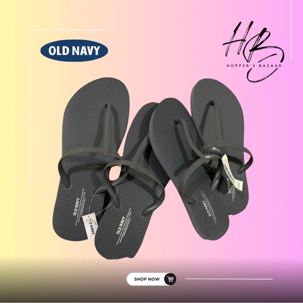 T-Strap Flip Flops (Dark Grey)